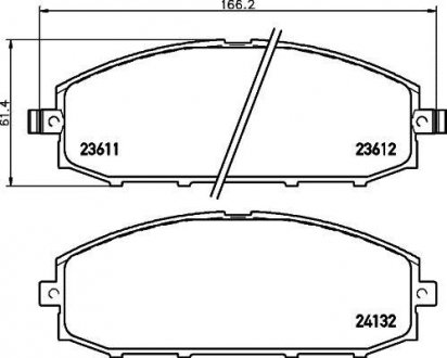 Колодки тормозные дисковые передние Nissan Patrol 3.0, 4.2, 4.8 (00-) Nisshinbo NP2026