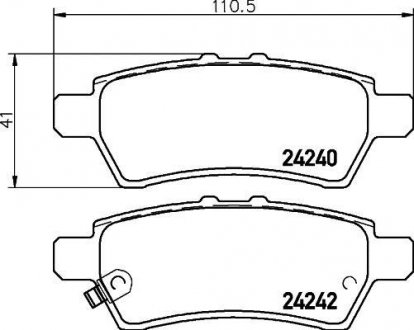 Колодки тормозные задние Nissan Navara, Pathfinder 2.5, 3.0, 4.0 (05-) Nisshinbo NP2028 (фото 1)