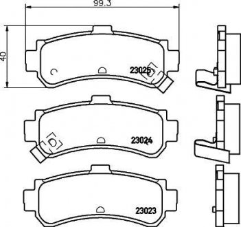 Колодки тормозные задние Nissan Almera 1.4, 1.6, 2.0 (95-00) Nisshinbo NP2064 (фото 1)