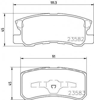 Колодки тормозные задние Mitsubishi ASX 1.8, 2.0 (10-), Pajero 3.2, 3.8 (07-) Nisshinbo NP3004
