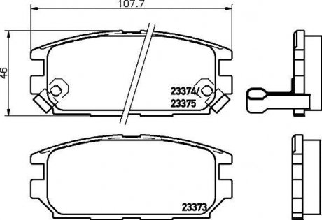 Колодки тормозные задние Mitsubishi Galant, Lancer 1.8, 2.0, 2.5 (96-03) Nisshinbo NP3034 (фото 1)
