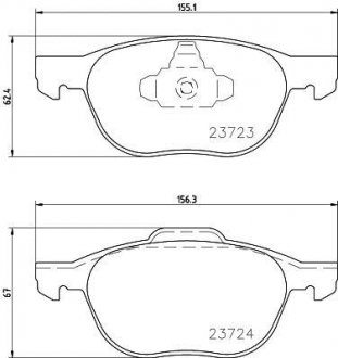 Колодки тормозные передние Mazda 3, 5 1.4, 1.6 1.8, 2.0 (06-) Nisshinbo NP5006 (фото 1)