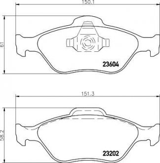 Колодки тормозные передние Mazda2 1.3, 1.4, 1.6 (03-)/Ford Fusion 1.4, 1.6 (04-12) Nisshinbo NP5008 (фото 1)