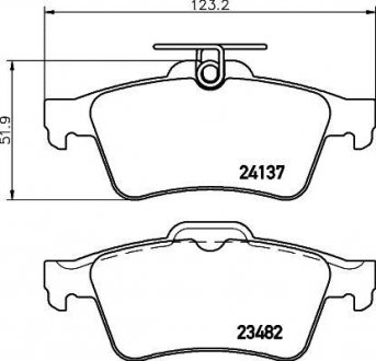 Колодки тормозные задние Renault Laguna II/Mazda 3 1.6, 1.8, 2.0 (05-) Nisshinbo NP5009