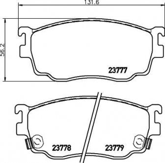 Колодки тормозные передние Mazda 626 2.0 (98-02) Nisshinbo NP5023 (фото 1)