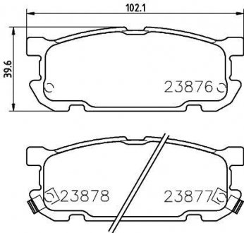 Колодки тормозные задние Mazda MX-5 1.8 (00-05) Nisshinbo NP5027 (фото 1)