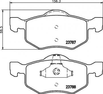 Колодки тормозные передние Mazda Tribute 2.0, 3.0 (06-08)/Ford KA 1.2, 1.3 (08-) Nisshinbo NP5028 (фото 1)
