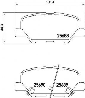 Колодки тормозные задние Mazda 6/Mitsubishi ASX, Outlander 1.8, 2.0, 2.2, 2.4 (10-) Nisshinbo NP5038