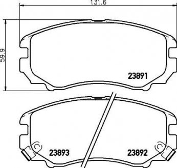 Колодки тормозные дисковые передние Hyundai Elantra, Sonata IV, Tucson/Kia Soul, Sportage 1.6, 2.0, 2.4 (06-) Nisshinbo NP6003 (фото 1)