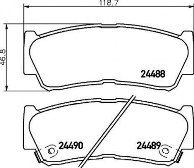 Колодки тормозные задние Hyundai Santa Fe 2.2, 2.4, 2.7 (06-) Nisshinbo NP6011 (фото 1)