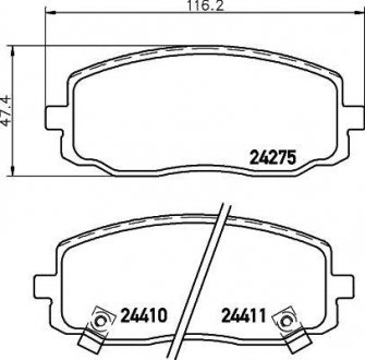 Колодки тормозные передние Hyundai i10/Kia Picanto 1.0, 1.1 (07-) Nisshinbo NP6024