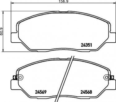 Колодки тормозные передние Hyundai Santa Fe 2.0, 2.2 (12-) Nisshinbo NP6030 (фото 1)