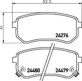 Колодки тормозные задние Hyundai i10/Kia Picanto 1.0, 1.1, 1.2 (05-) Nisshinbo NP6037 (фото 1)