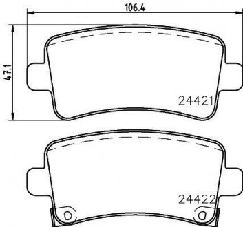 Колодки тормозные дисковые задние Chevrolet Malibu/Opel Insignia 1.8, 2.0, 2.4 (08-) Nisshinbo NP6038