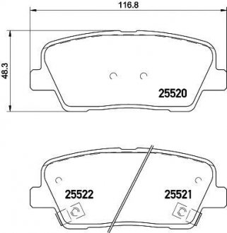 Колодки тормозные задние Hyundai Santa Fe/Kia Sorento 2.0, 2.2, 2.4 (09-) Nisshinbo NP6042 (фото 1)