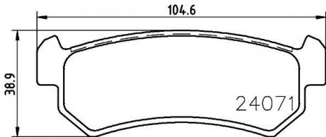 Колодки тормозные дисковые задние Daewoo Nubira/Chevrolet Lachetti 1.6, 1.8 (03-) Nisshinbo NP6045