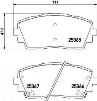 Колодки тормозные передние Kia Picanto 1.0, 1.1 (11-) Nisshinbo NP6065
