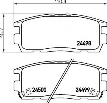 Колодки тормозные дисковые задние Chevrolet Captiva 2.0, 2.2, 2.4 (06-) Nisshinbo NP6074