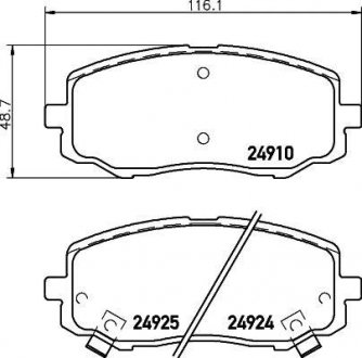 Колодки тормозные передние Hyundai i10, i20/Kia Picanto 1.0, 1.1, 1.2 (04-) Nisshinbo NP6085 (фото 1)