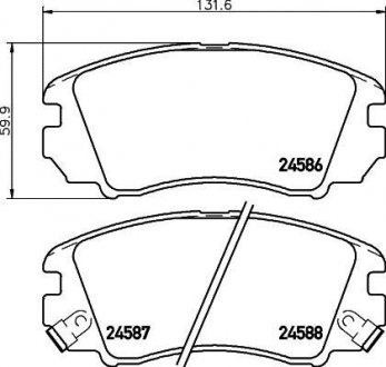 Колодки тормозные передние Hyundai Sonata, Tucson/Kia Sportage 2.8 (04-) Nisshinbo NP6090