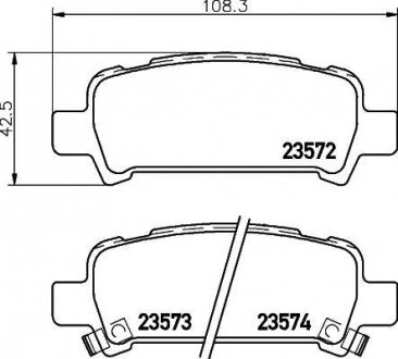 Колодки тормозные задние Subaru Legacy, Outback 2.0, 3.0 (03-) Nisshinbo NP7003 (фото 1)