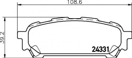 Колодки тормозные задние Subaru Forester, Impreza 2.0, 2.2, 2.5 (02-) Nisshinbo NP7009 (фото 1)