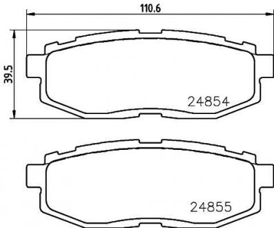 Колодки тормозные дисковые задние Subaru Forester 2.0 (13-19), Tribeca 3.0, 3.6 (06-14) Nisshinbo NP7013 (фото 1)