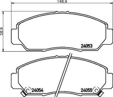 Колодки тормозные передние Honda Accord VII 3.0, 3.5 (07-12), FR-V 1.8, 2.0 (04-) Nisshinbo NP8007 (фото 1)