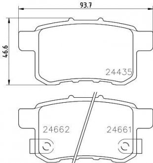 Колодки тормозные задние Honda Accord VIII 2.0, 2.2, 2.4 (08-13) Nisshinbo NP8009