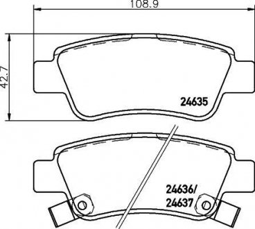 Колодки тормозные задние Honda CR-V III 2.0, 2.2, 2.4 (06-) Nisshinbo NP8014 (фото 1)