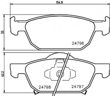 Колодки тормозные передние Honda Cicic IX 1.6, 1.8, 2., 2.2 (12-), Accord VIII 2.0, 2.4 (08-) Nisshinbo NP8018