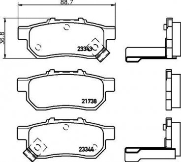 Колодки тормозные задние Honda Jazz 1.2, 1.3, 1.5, (02-09) Nisshinbo NP8027 (фото 1)