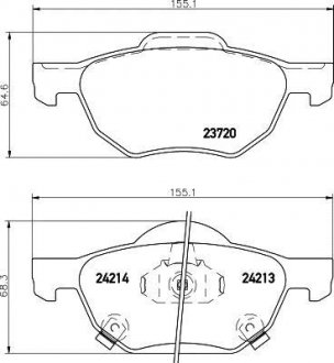 Колодки тормозные дисковые передние Honda Accord VII 2.0, 2.4 (03-08) Nisshinbo NP8030