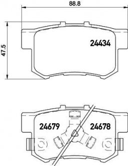 Колодки тормозные дисковые задние Honda Accord VIII 2.0, 2.4 универсал (08-) Nisshinbo NP8036 (фото 1)