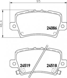 Колодки тормозные задние Honda Civic VIII 1.4, 1.6, 1.8, 2.0 (05-) Nisshinbo NP8039 (фото 1)