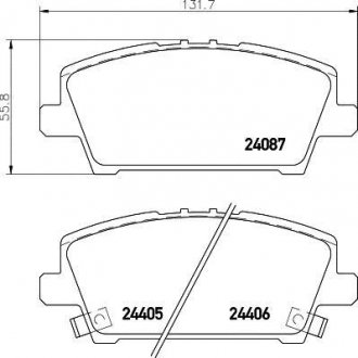 Колодки тормозные передние Honda Civic 1.4, 1.6, 1.8, 2.0 (05-) Nisshinbo NP8042
