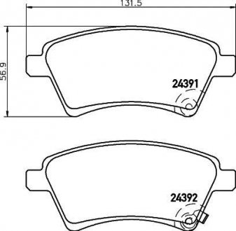Колодки тормозные передние Suzuki SX4 1.5, 1.6, 1.9, 2.0 (06-) Nisshinbo NP9017 (фото 1)