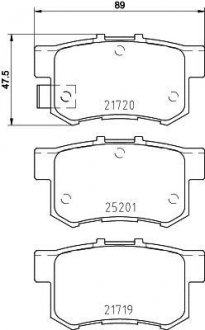 Колодки тормозные задние Honda Accord, Civic 1.4, 1.6, 1.7, 2.0 (01-05) Nisshinbo NP9018