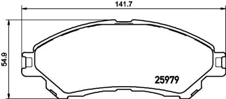 Колодки тормозные дисковые передние Suzuki SX4 (13-) Nisshinbo NP9022 (фото 1)