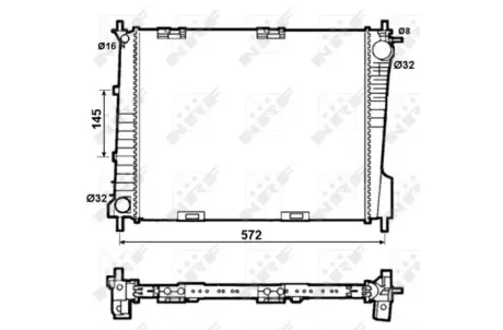 Радіатор охолодження Renault Clio 2.0 16V 06- NRF 53077