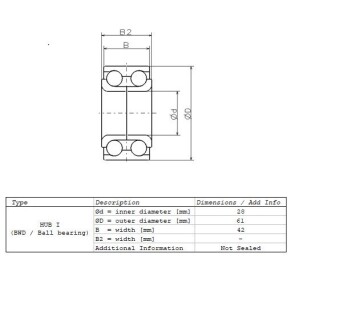 Підшипник маточини NSK ZA28BWD01ACA60