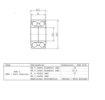 Подшипник ступицы NSK ZA44BWD02ACA9601D