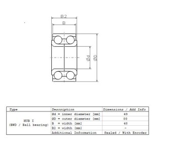 Подшипник ступицы NSK ZA-49BWD03CA153** D