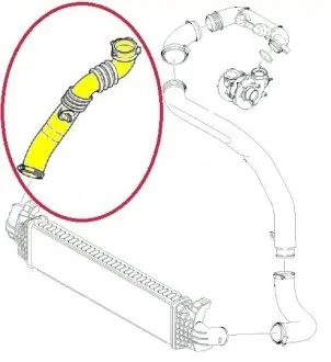 Патрубок интеркулера Ford Focus 1.6TDCi 05-12 NTY GPP-FR-026