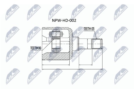 ШРУС внутренний левый Honda Civic NTY NPWHD002