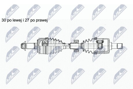 Полуось левая Honda Accord NTY NPWHD056