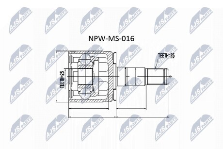 ШРУС внутренний левый(25/32mm/25) Pajero, L200 old NTY NPWMS016