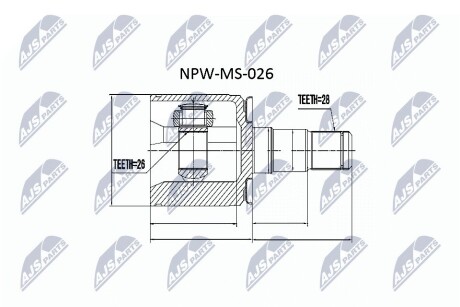 Шрус внутренний левый Pajero/Pajero Sport NTY NPWMS026