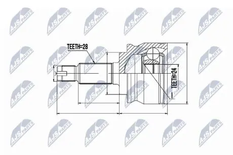 ШРУС наружн FR 2,4/2,0 rest 24 зуба SGV 08- NTY NPZSU032