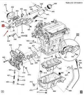 Прокладка трубки корпуса масляного фильтра Opel 24445723
